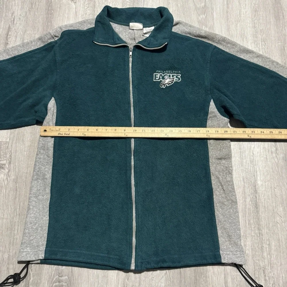 Vintage Philidelphia eagles fleece zip up jacket men's size large Green And Gray